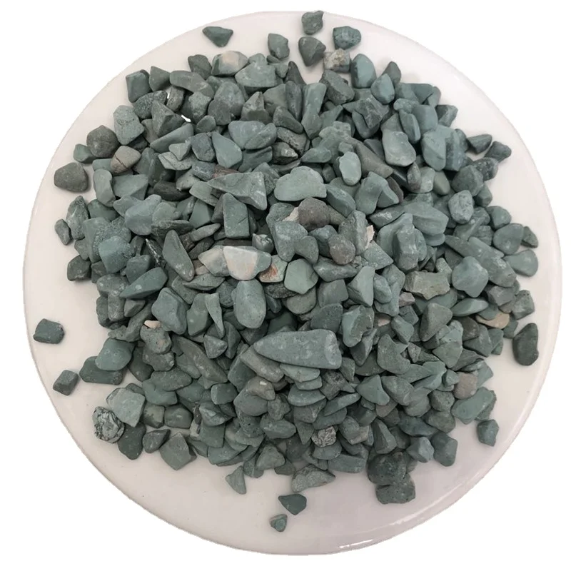 wholesale 3-6mm / 6-9mm / 9-12mm Green zeolite pebbles stone/ marble pavers cobblestone