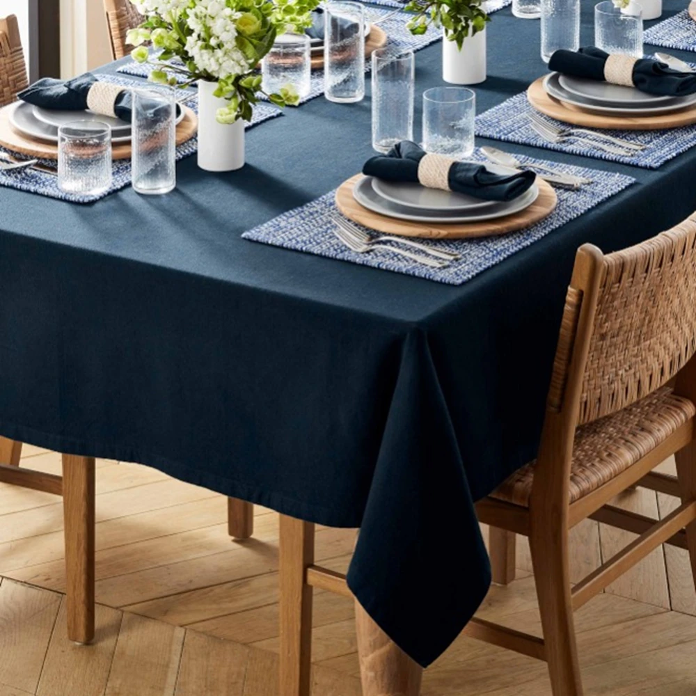 Китайская вышитая скатерть художественная пасторальная хлопчатобумажная льняная маленькая свежая и простая круглая