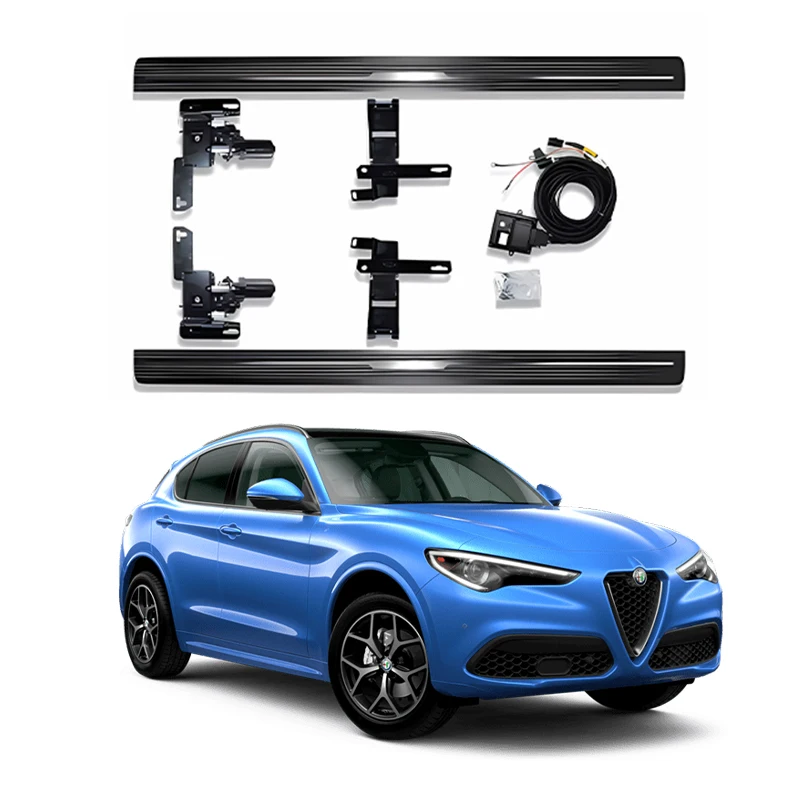 Water-proof Long Warranty Electric Side Steps Pedal Power Running Board Car Accessories For Alfa Romeo Stelvio 2017-2023