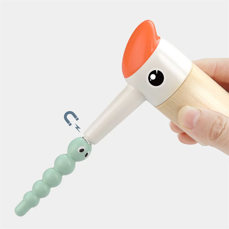 kids plastic woodpecker worm toy magnetic bird feeding game children early educational toy baby toy