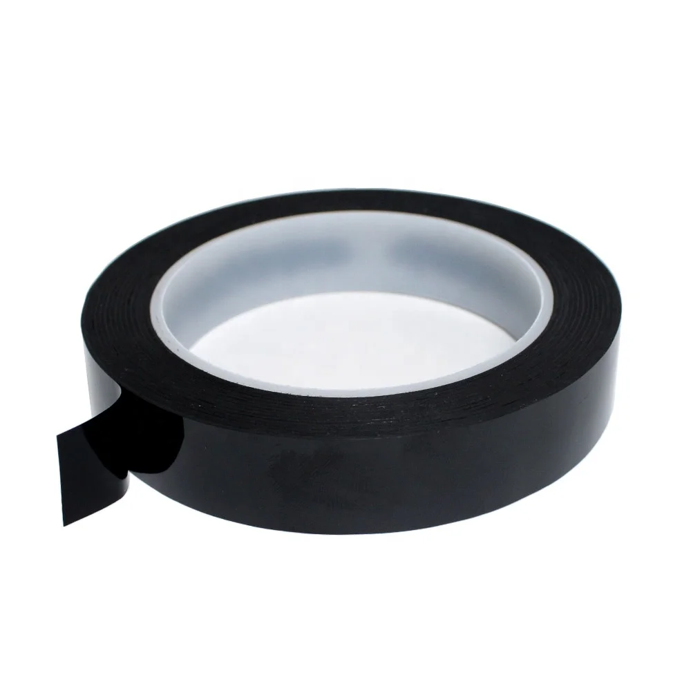 2- Black Color Mara PET Film Acrylic Glue Self Adhesive 5S Pinstripe Transformer Insulation Mylar Polyester Electrical Tape