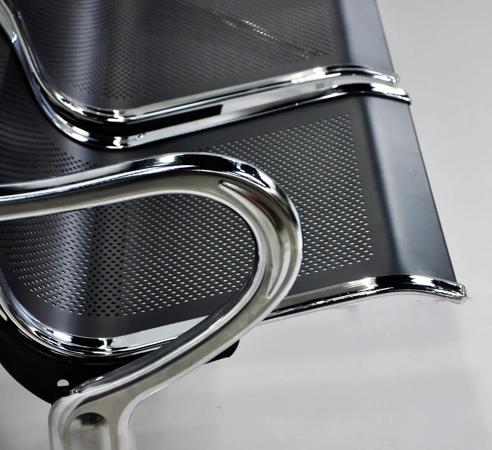 Customers 5 Seater Black Airport Waiting Bench Seats Gang Chair Waiting Area Airport Waiting Chair