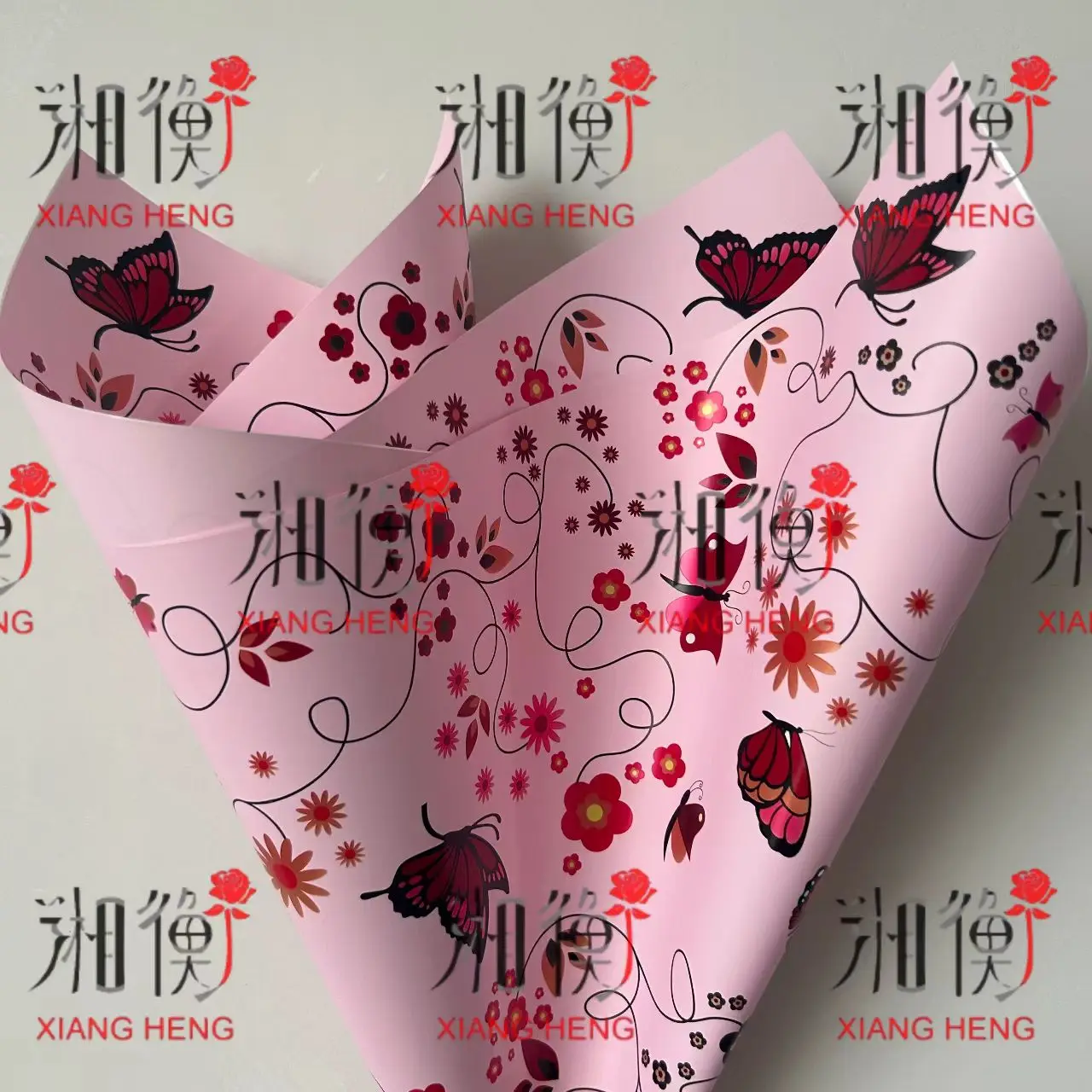 Hot sale wholesale New Design Butterfly Small Flower Korean Paper Flower Wrapping Paper florist paper flower wrapping