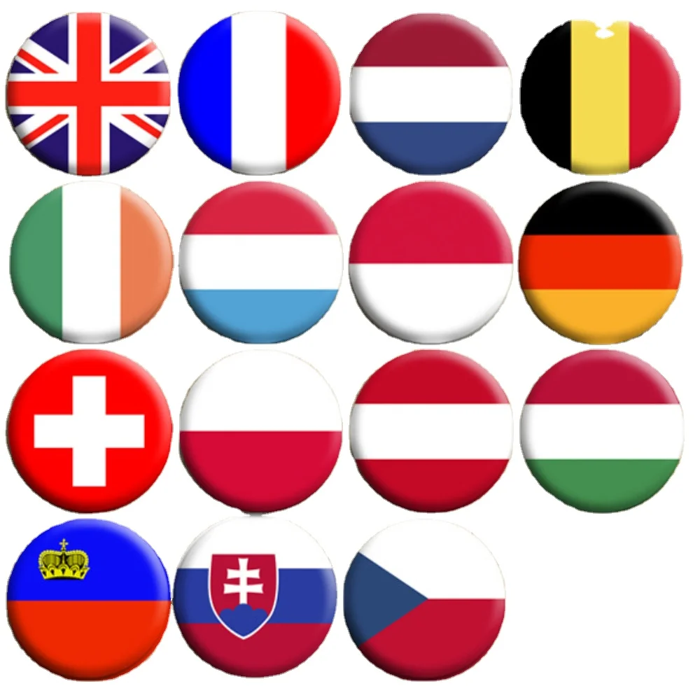 Western Europe European Cup Flag Element Personality Badge Brooch 2022 Qatar World Cup Fans Pin Jewelry Gift