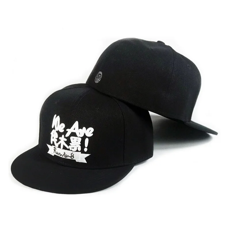 wholesale high quality 100% Cotton Fashion Sports cap Custom Logo Men Plain Flat Bill Brim Pattern Hip Hop Snapback Cap Hats