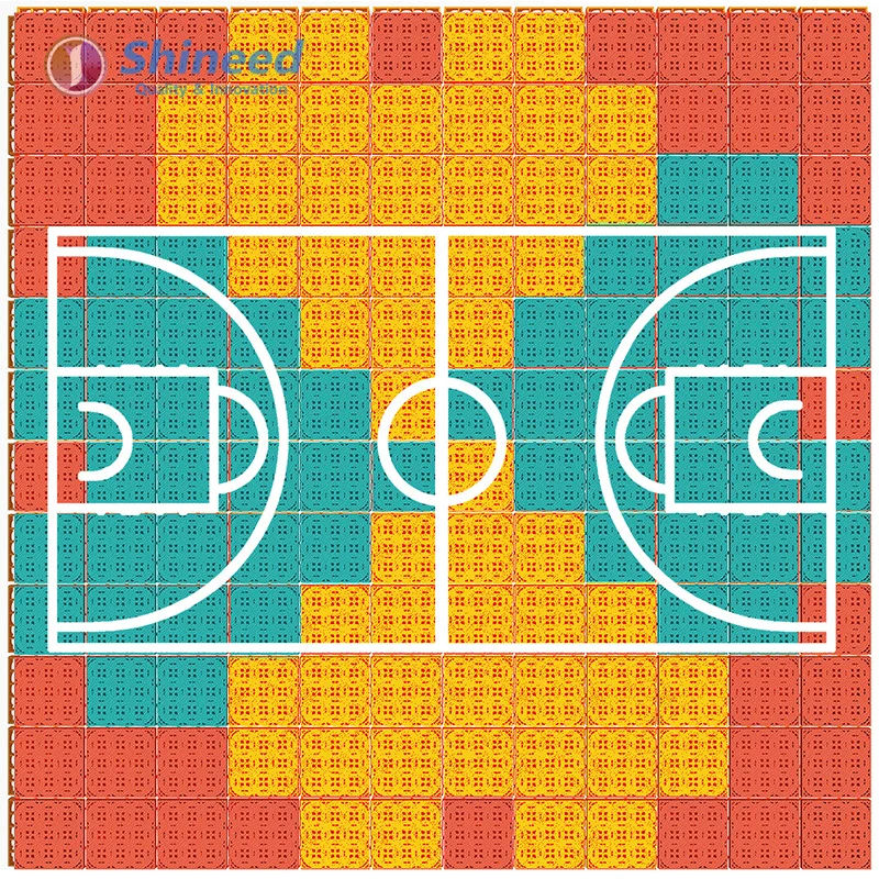 Outdoor Volleyball Sport Court Inter locking PP Basketball Floor Material Plastic Tiles Basketball Court Tiles Sport Flooring