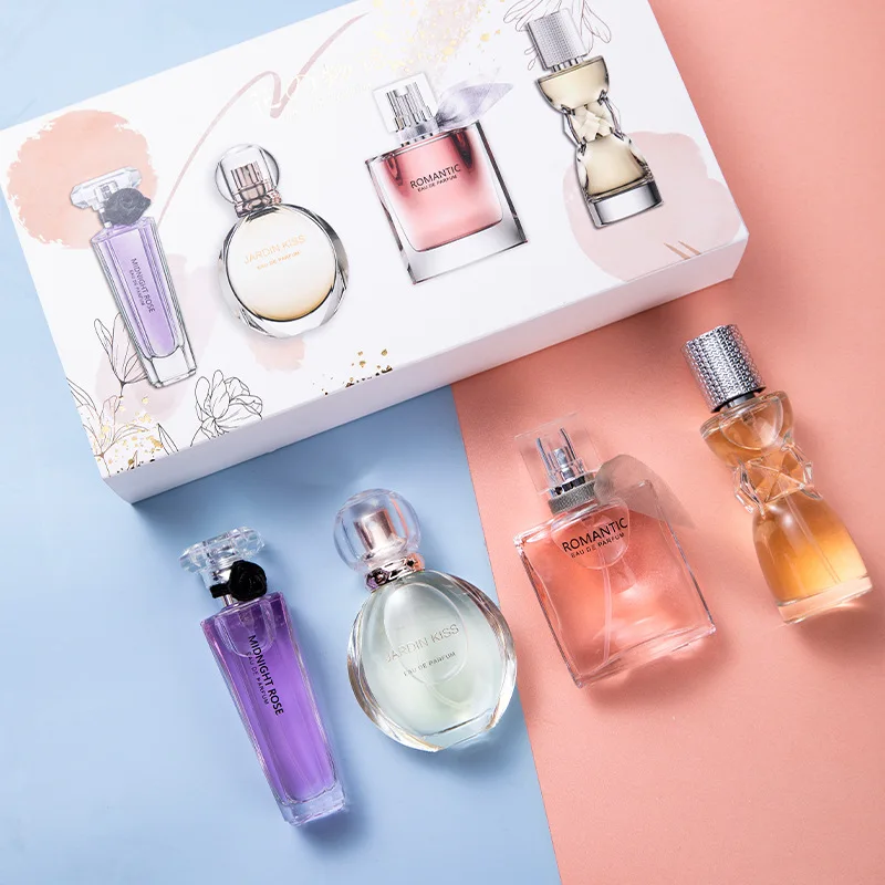 wholesale Midnight Rose Perfume light perfume Four piece set of flower and fruit fragrance 25ml travel sprayer for women