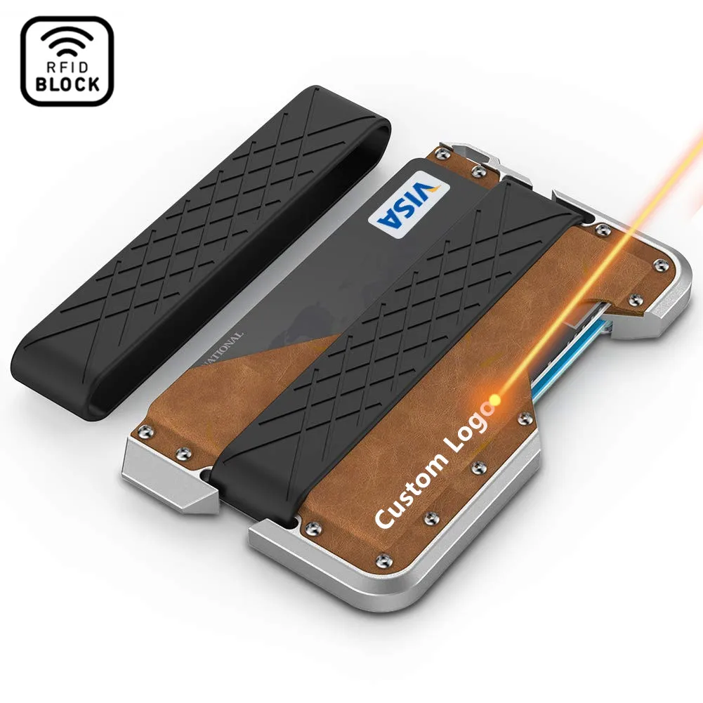Новинка 2021, кожаный и тонкий алюминиевый держатель для карт, кошелек с открывалкой для бутылок и зажимом для денег для мужчин и женщин, лучший рекламный подарок