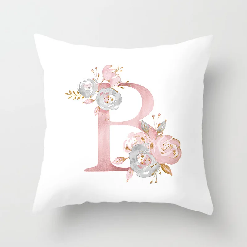 Modern simple Pink Letter Printing Throw Pillow Covers Pillowcase Home Wedding Birthday Party Decoration Cushion Covers