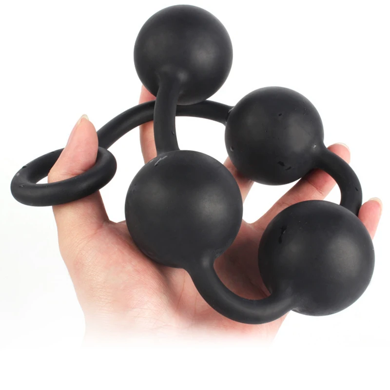 4 Balls Anal Beads Erotic G-spot Silicone Butt Plug with Pull Ring Sex Toys for Women Men