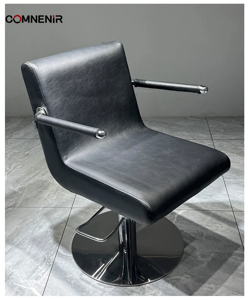 Wholesale Stainless Steel Salon Hair Chair Simple Adjustable Design for Barbershop & Beauty Salon Metal Construction
