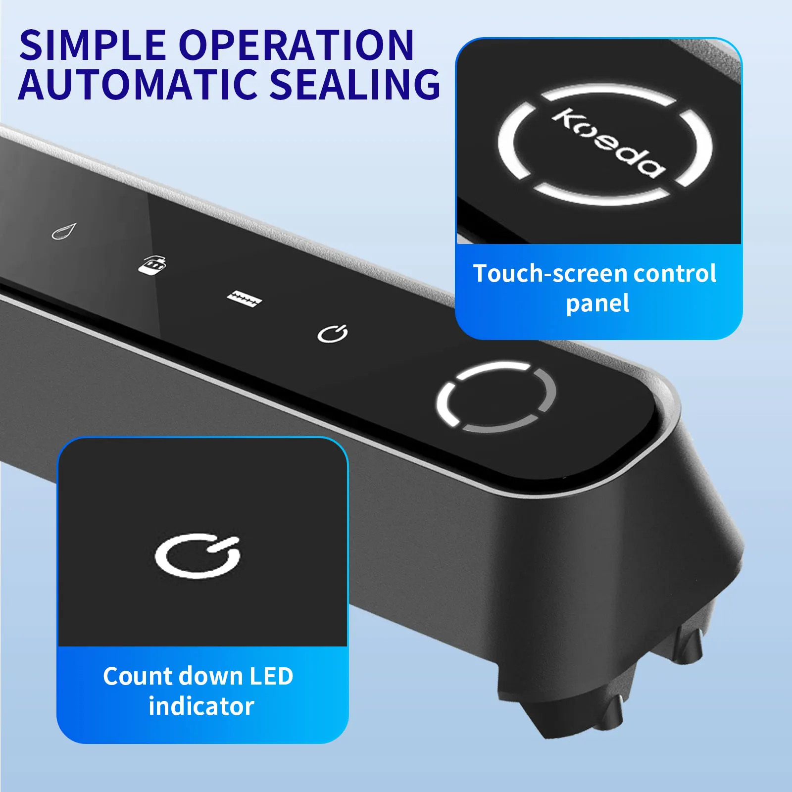 Automatic Cordless Food Packaging Machines Double-sizes Sealing for Food Preservation Electric Portable Vacuum Sealer 