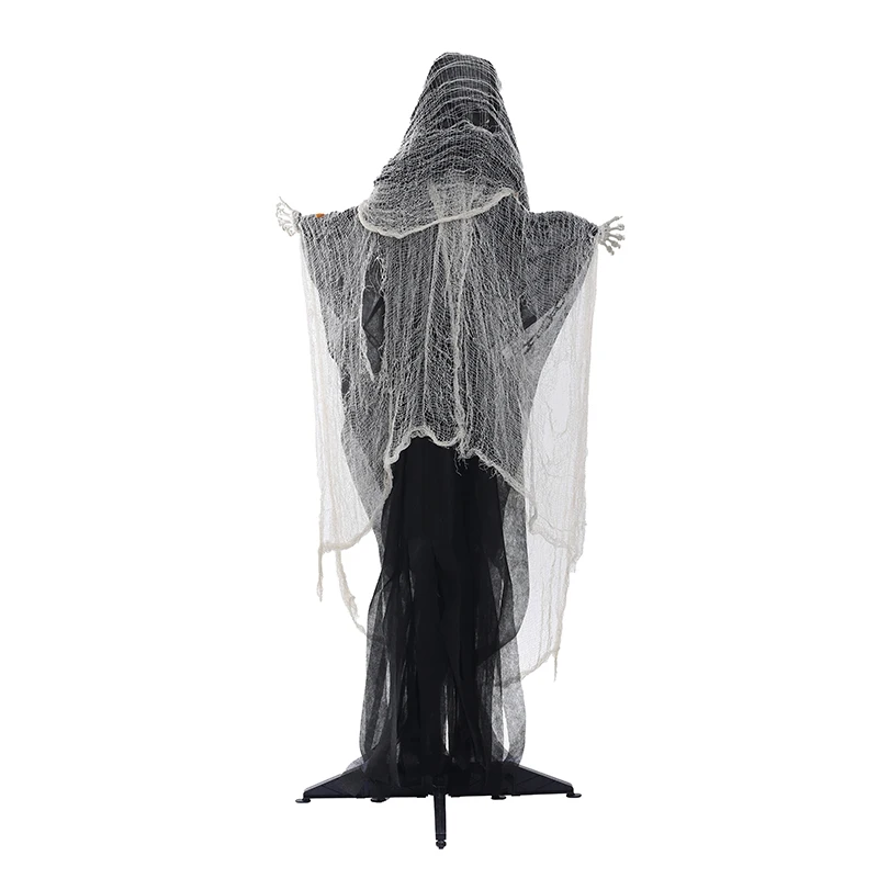 Retails Skeleton Standing Ghost Ornaments Spider Creepy Sound Moving Head Horror Halloween Animatronic for Props