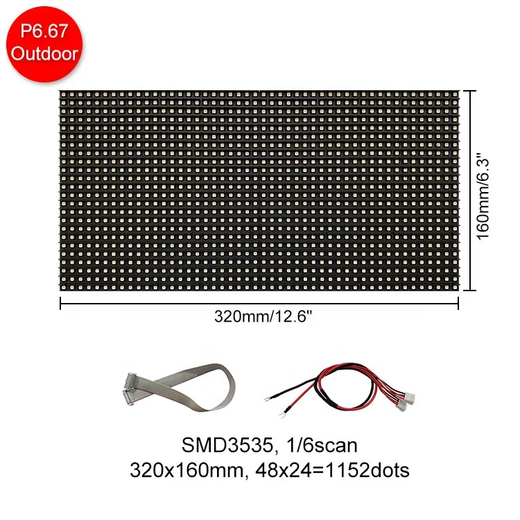 Outdoor P6.67mm 320x160mm Full Color P6.67 Led Matrix Display Monitor Panel 48x24 Dots Directly Supplied By RGX Manufacturer