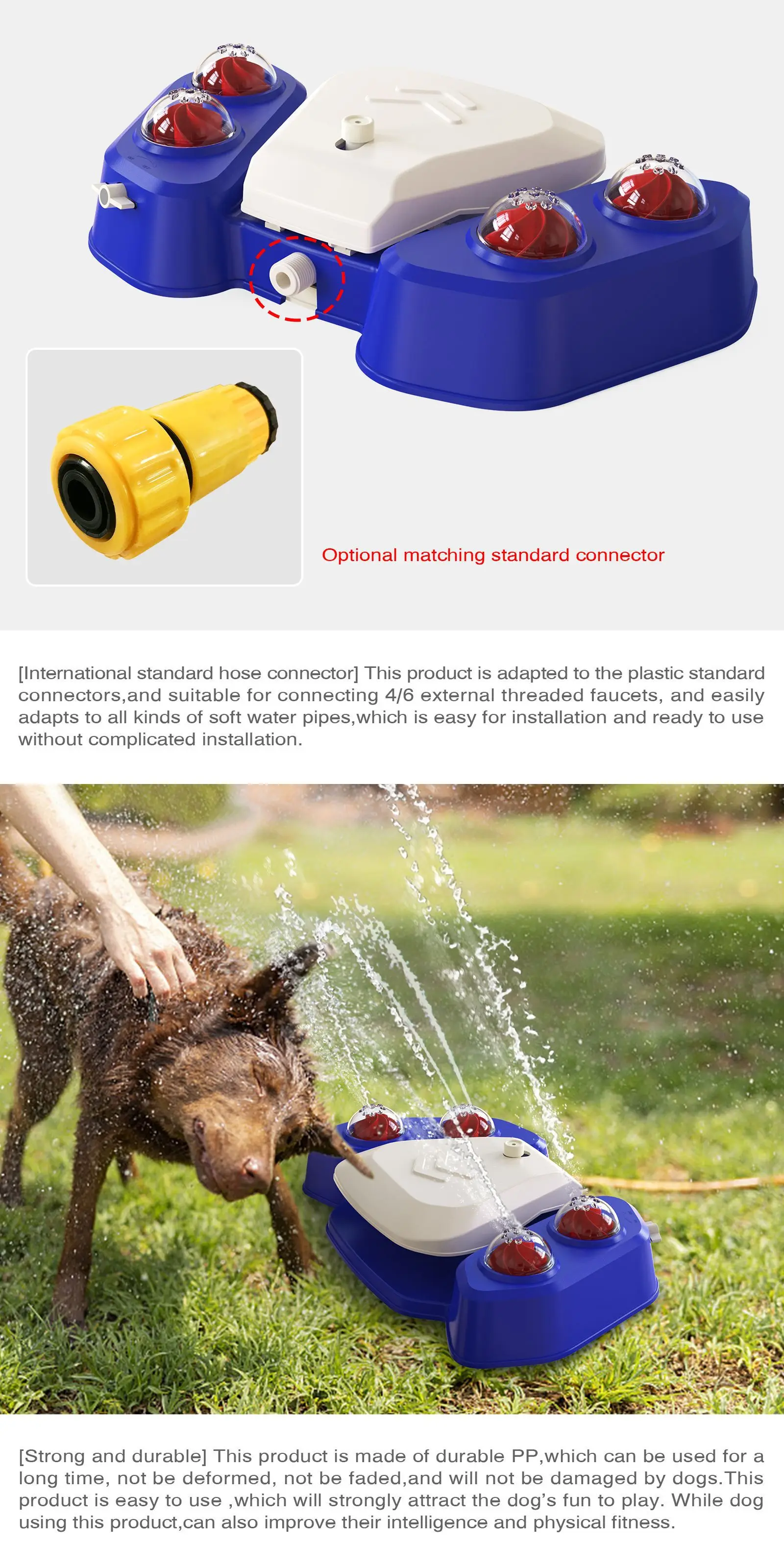 New design large dog water fountain garden step on sprinklers 360 for pet Automatic Pedal Pet Waterer
