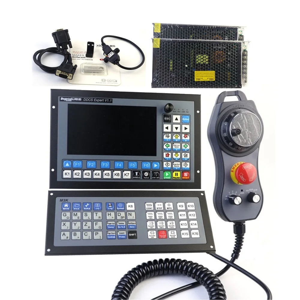 PLC Controller DDCS Expert 3/4/5 Axis CNC Controller Kit With MPG & Keyboard & Power supplie For Metal Lathe And Milling Machine