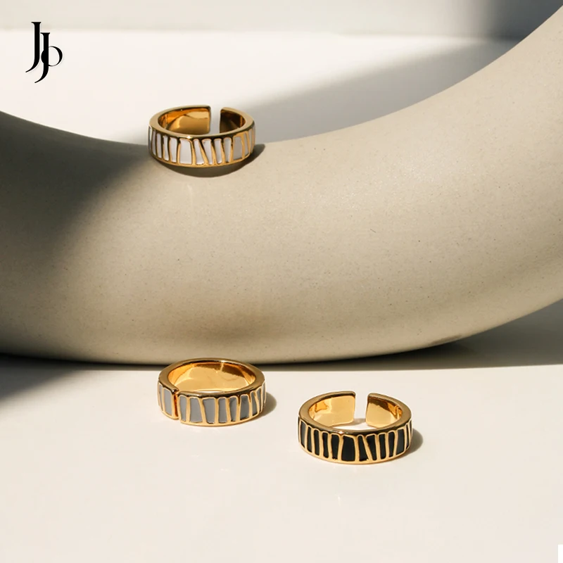 JOJO Fashion 2023 Irregular line minimalist jewelry 18k gold plated rings for women