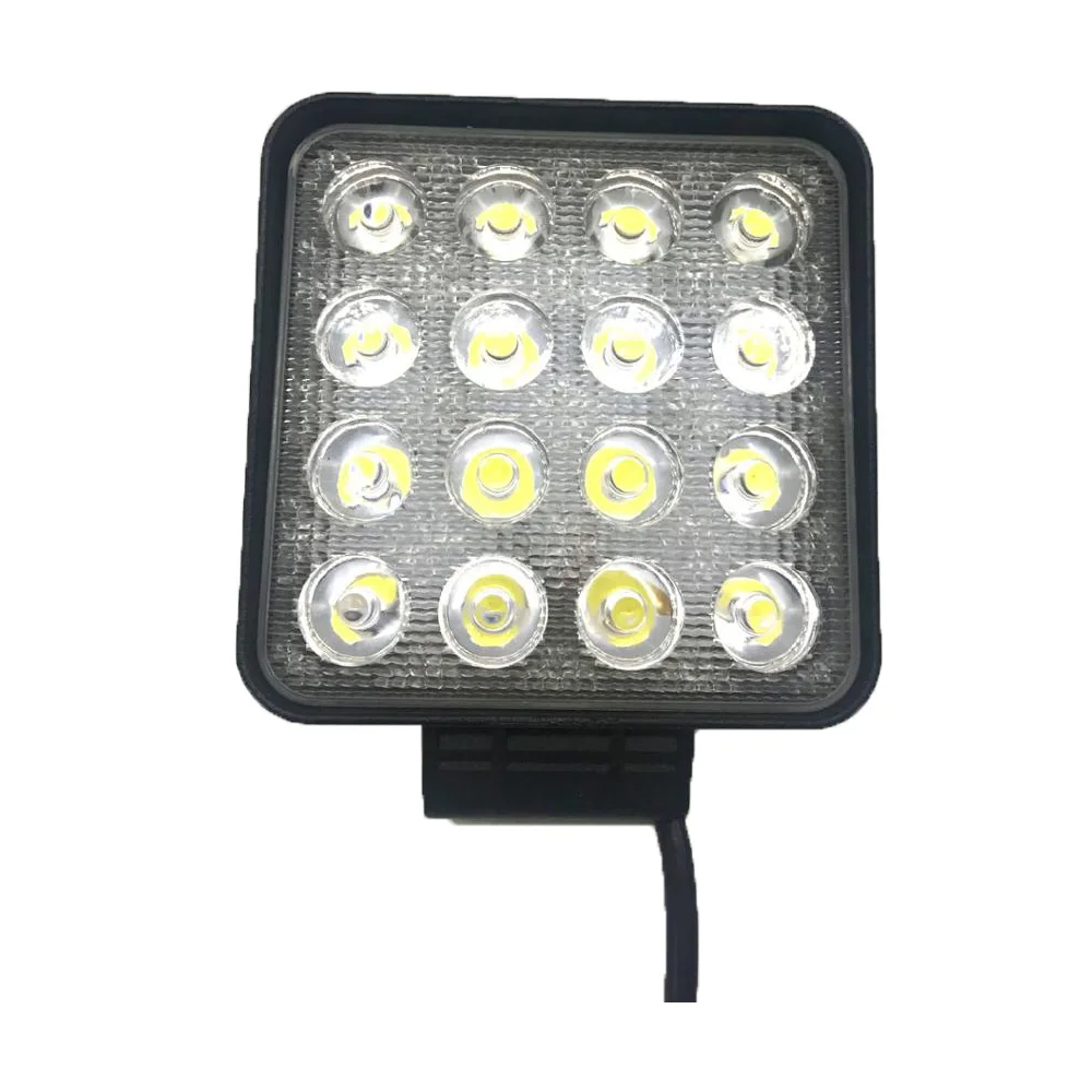 Дешевые 4-дюймовые квадратные машинка для стрижки 48 Вт 16LED 6000K 4000LM квадратный водонепроницаемый и прочный LED рабочий свет для бездорожья Лодка Грузовик