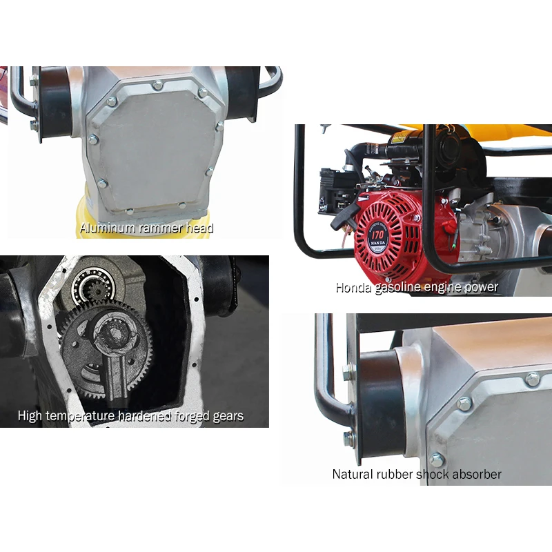 High-Speed Manual Push Gasoline Motor Tamping Rammer Vibrating Soil Tamper Machine for Road Machinery