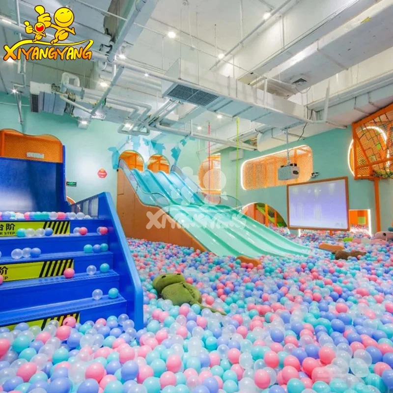 Customized neutral colors t kids indoor soft play area playground equipment children big slides toddler area kids maze for sale