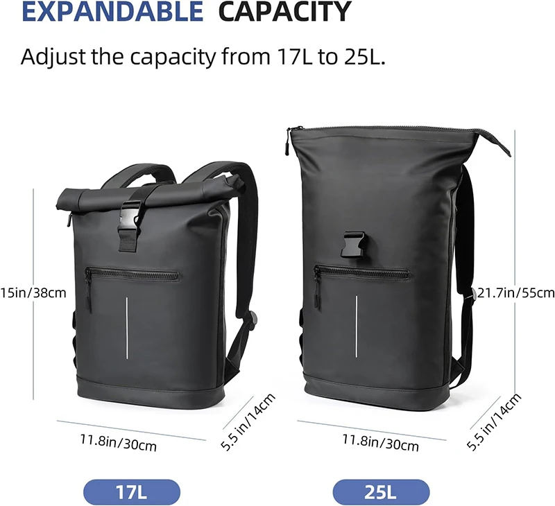 Waterproof Rolltop Rucksack Laptop Backpack Leisure Bag College Day Pack Knapsack Custom Made School Backpack