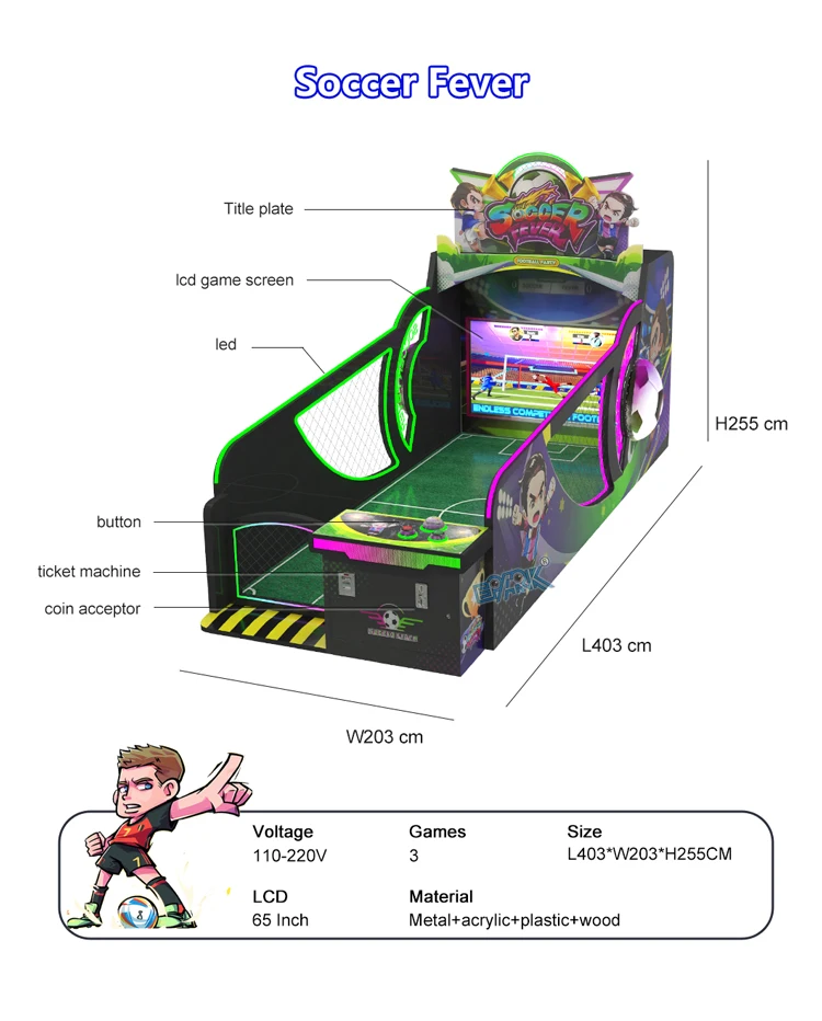 Soccer Fever Kids Redemption Game Indoor Coin Operated Arcade Game Machine Kids Redemption Game