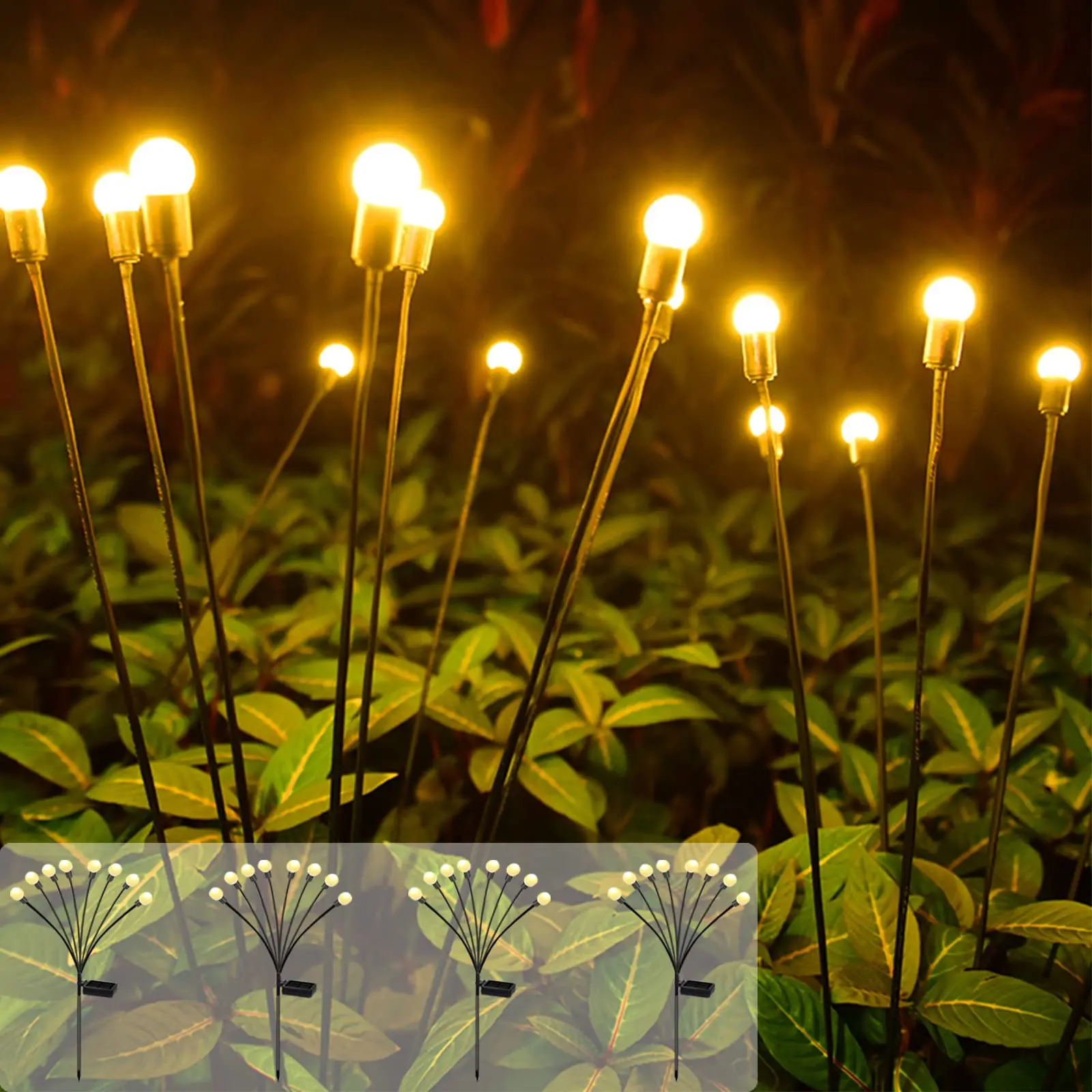 HSX Top Selling 16led Color Changing Night Landscape Beautiful Decorative Waterproof Led Solar Flower Light For Garden