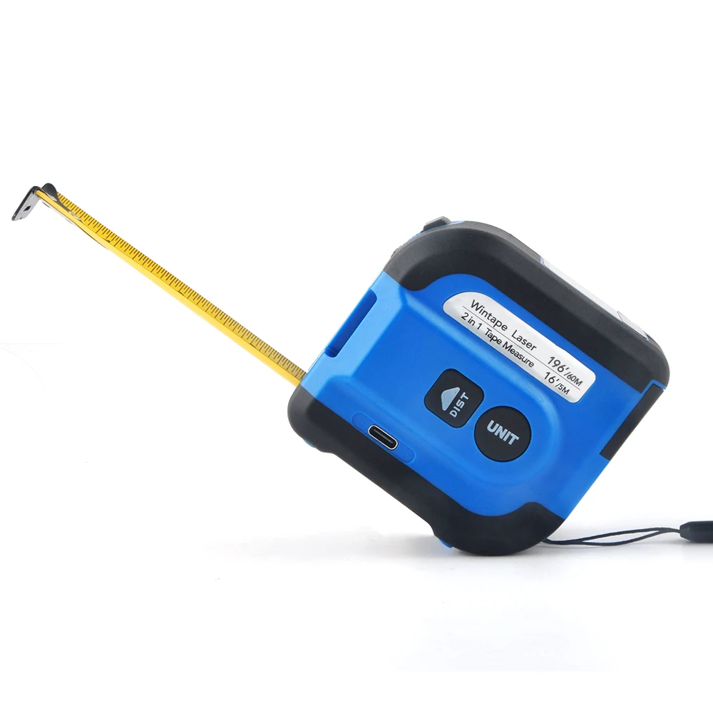 WINTAPE High Precision Laser Tape Measure 196ft Rechargeable Laser Measurement Tool Electronic Steel Tape Measure