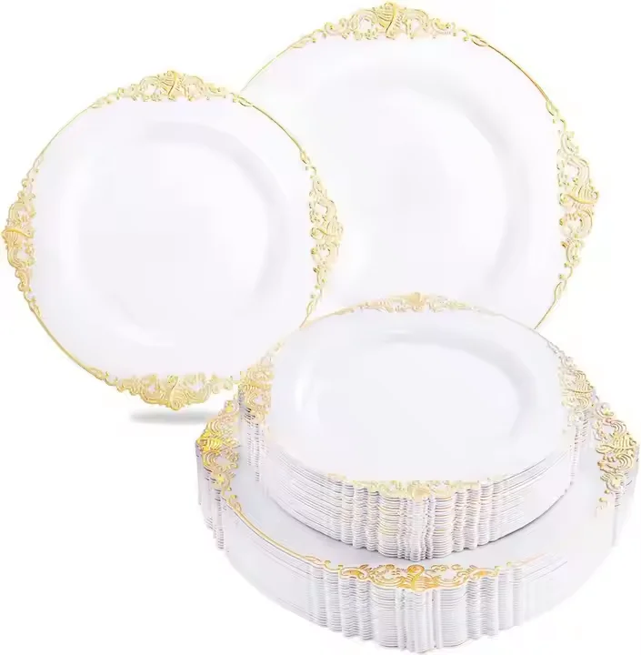 Wholesale Christmas 175pcs one set Wedding Supplies Birthday Party Knife Fork Spoon Cutlery Set Disposable Cup Plate Tableware