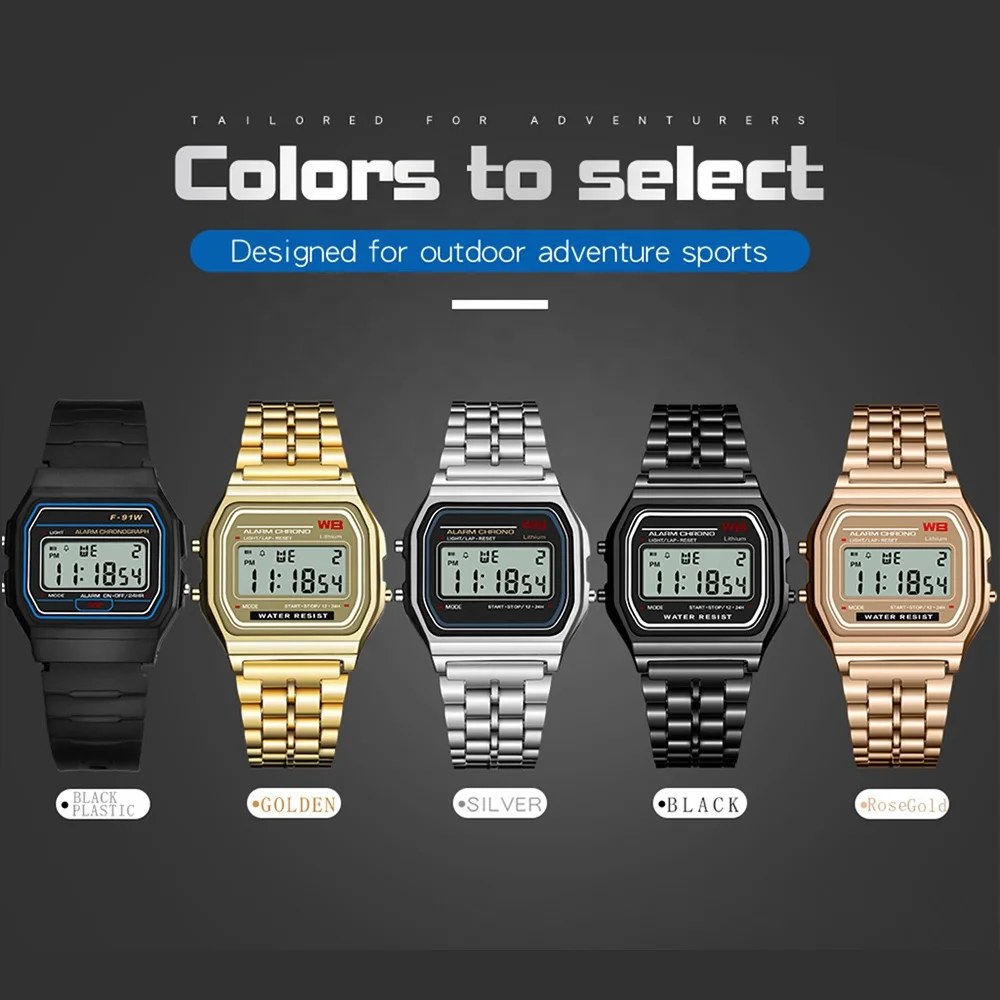 Reloj Montre Wholesale Retro G Shock Watch Cool Boys Electronic Watch Digital Alloy Square Shaped Sports Wrist Men Watch LED