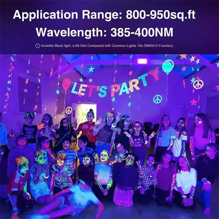 Outdoor Waterproof Ultraviolet Blacklight 72W UV 395NM floodlight AC85-265V Fluorescent purple Stage Lamp For Bar Party