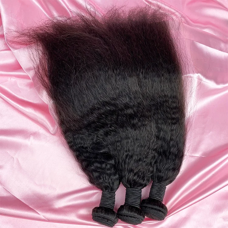 Ready To Ship Natural Color Hair 100% Raw Virgin Human Hair Kinky Straight Mink Hair Bundles From Peruvian
