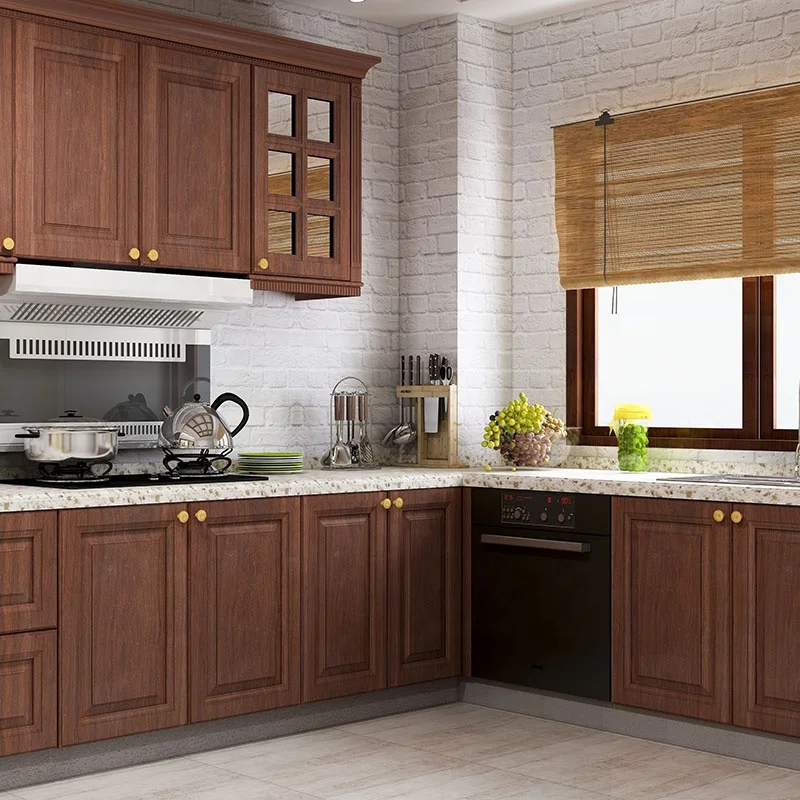 Vietnam Cheap buy kitchen cupboards kitchen cupboard set cabinet simple cupboard design RTA solid wood kitchen cabinets
