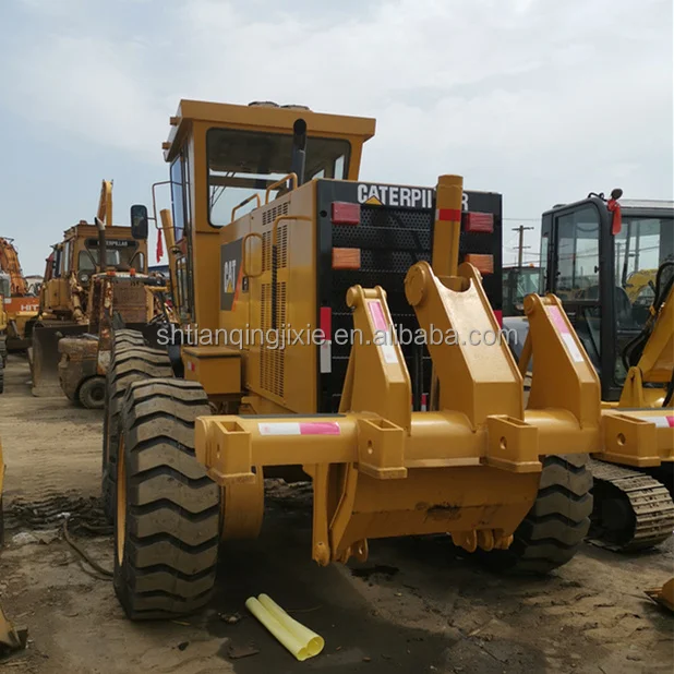 Used motor grader with scraper CAT 12G Caterpillar land leveller shovel blade bullgrader pavement construction machinery Egtypt