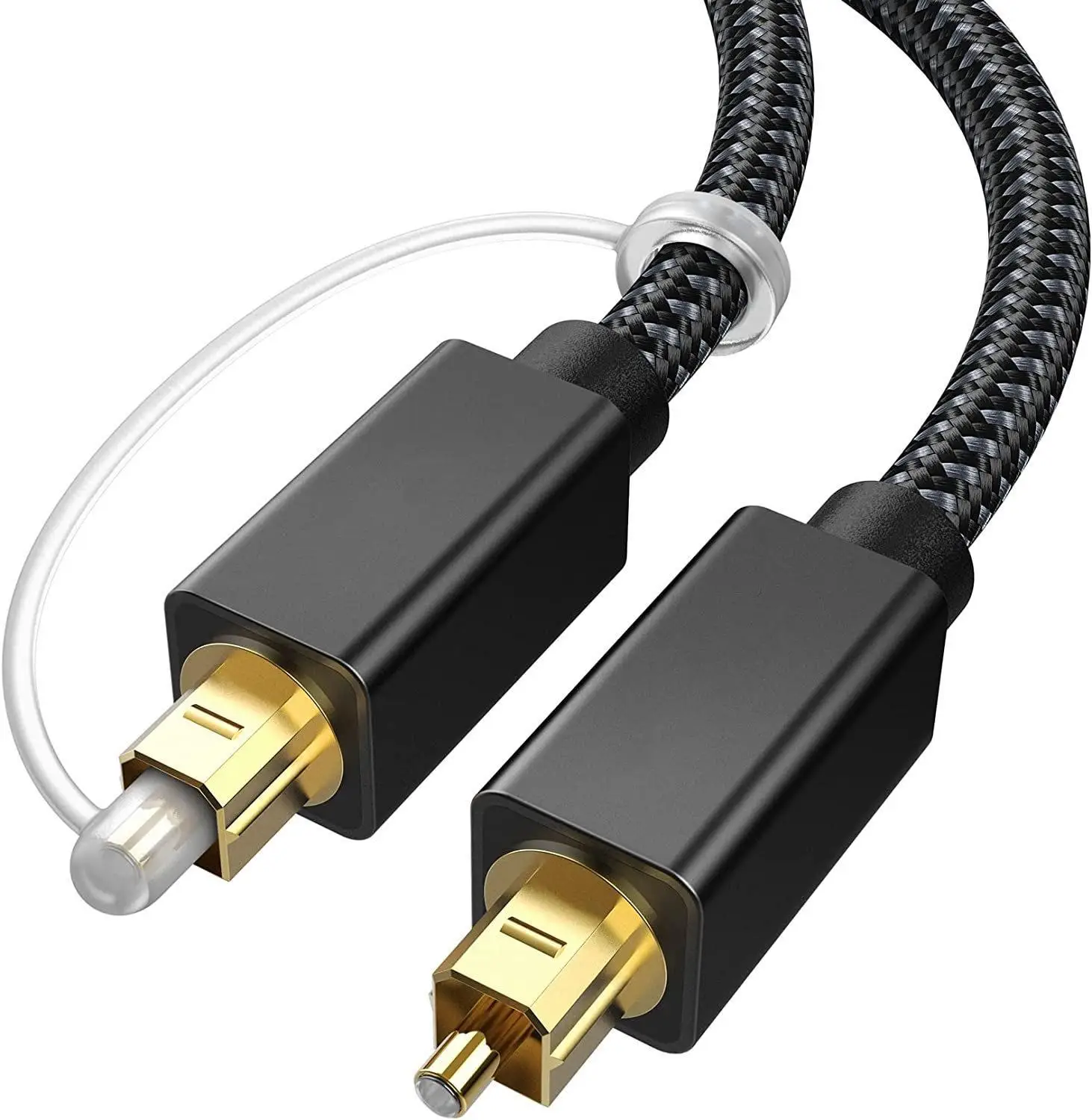 Optical Audio Cable Digital fiber Audio SPDIF5.1/7.1 Slim Braided Fiber Audio Cable Digital Optic Cord Toslink Aluminum Shell