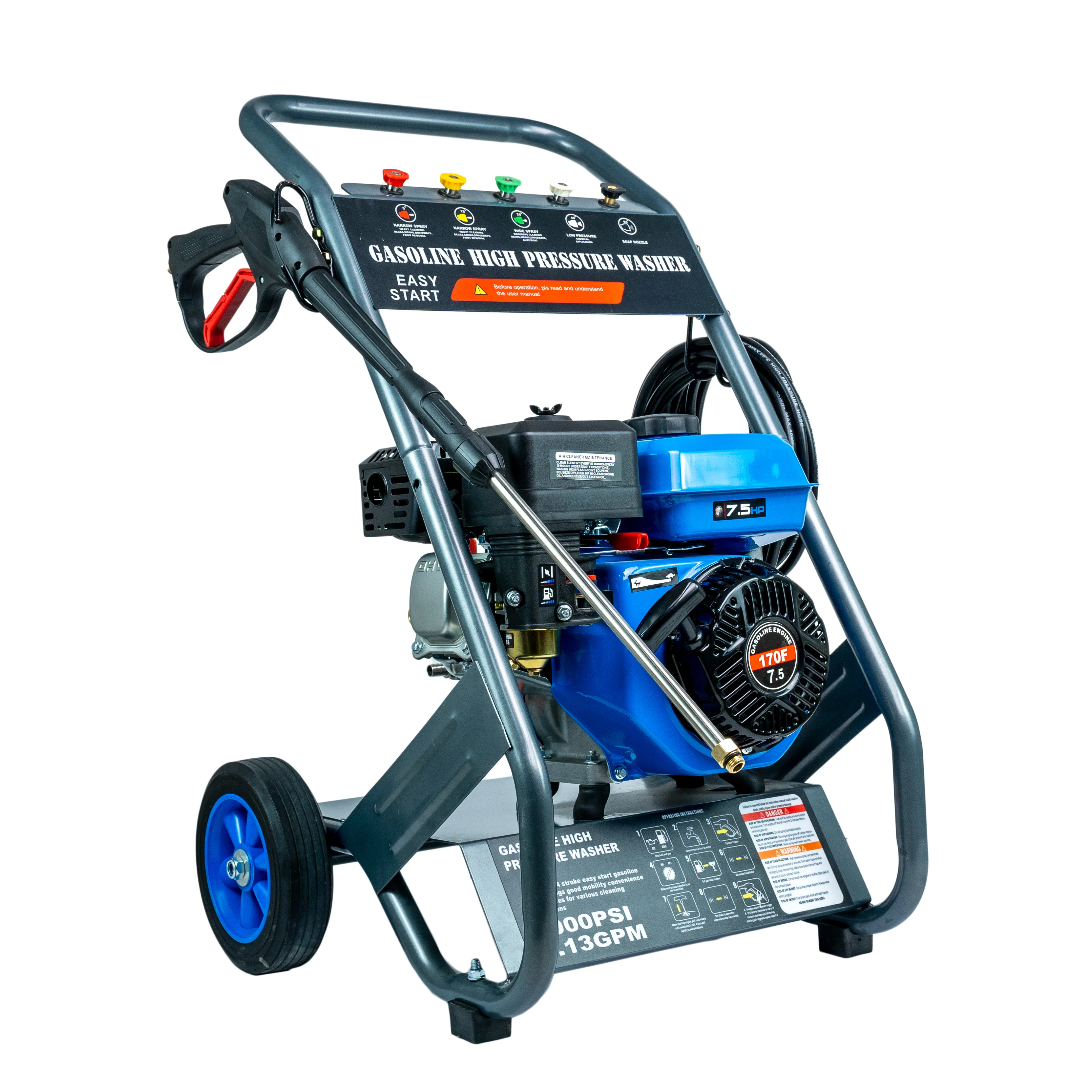 7.5HP 4-тактный OHV с датчиком масла квадратная рама 180 бар 2500psi бензиновый двигатель высокого давления