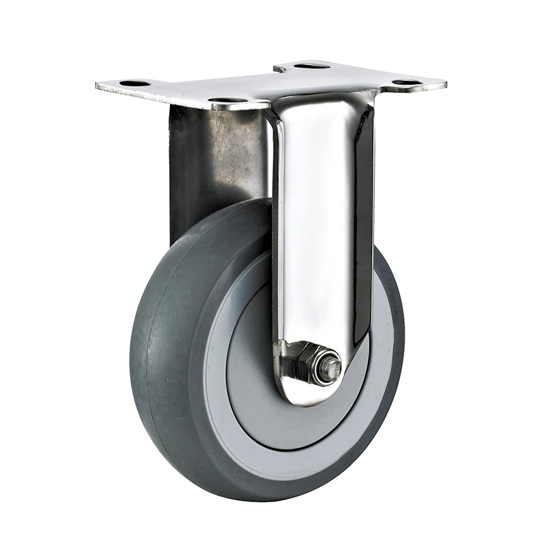 
top plate 100mm wheel gray TPR swivel caster Castor Wheel 3 inch stainless steel caster 