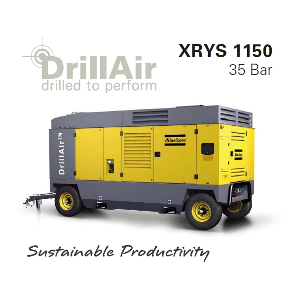 Atlas Copco 1225cfm 25bar Portable diesel Air Compressor for Drilling Rig