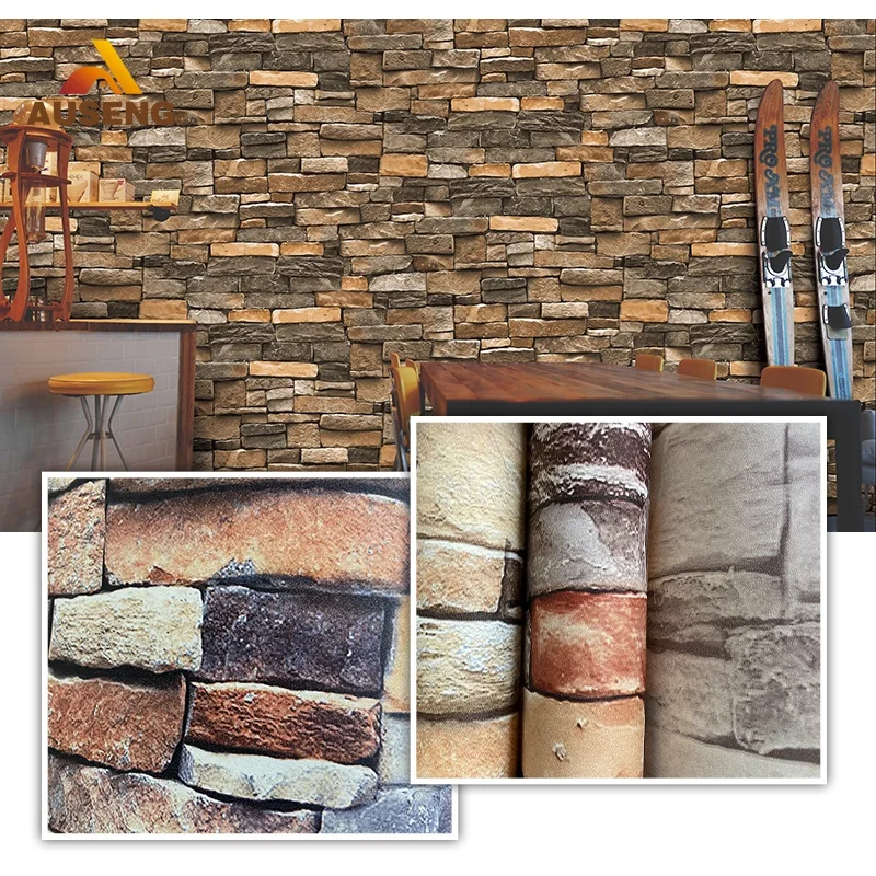 Eco-Friendly Beautiful Brick Design Hq Wallpaper 3D Home Decoration Wallpaper For Metal Sheet