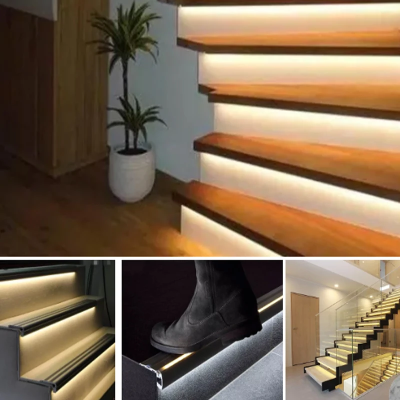 Stair Edge Protectors L Shape Stair Nosing Aluminum Profile Led Stair Nosing Profile 65Mm Silver