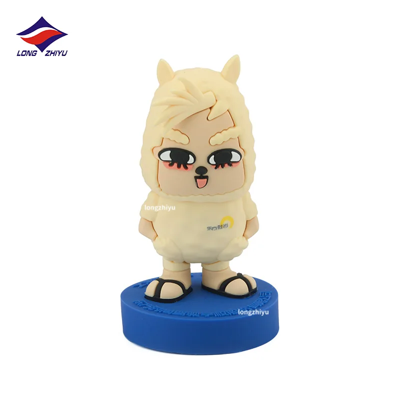 Longzhiyu 17 Years Keychain Manufacturer Custom Cartoon Pink Bear 3D PVC Keyrings Kawaii Rabbit Frog Cat Soft Silicone Keychains