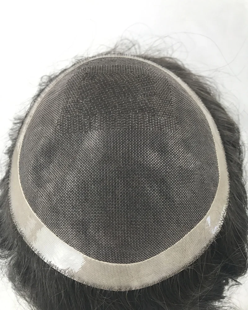 black color 10inch human hair replacement long life strong mono patches toupee for thinning hair loss women