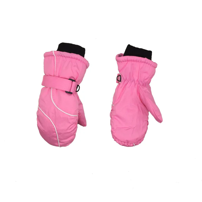 Custom Mittens Children Winter Warm Waterproof Gloves Kids Solid Color Sports Ski Gloves