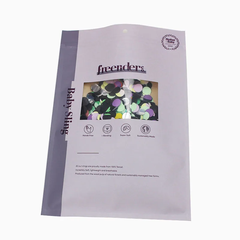 Wholesale Custom Design Printed Kraft Paper Zipper T-shirt Underwear Packaging Bag Garment Bag