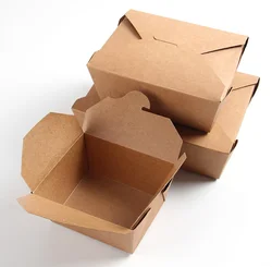 Food Grade Eco-Friendly Disposable Easy Takeaway Fast Food Cardboard Take Away Food Packaging Lunch Boxes For Restaurant Paper