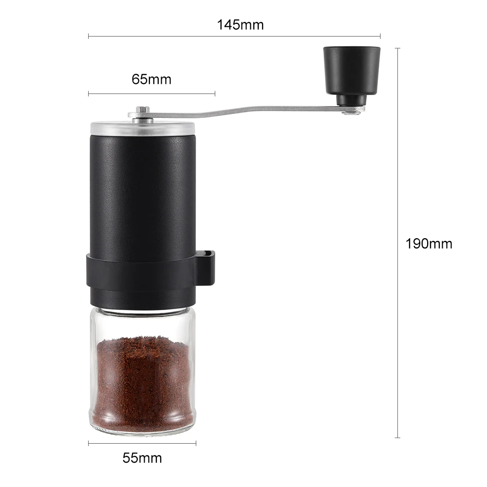Stainless Steel Coffee Mill Camping Portable Coffee Bean Grinder With Crank Handle Ceramic Burr Manual Coffee Grinder