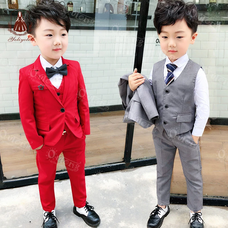 Toddler kids boys wedding suits Suit for 12 year old boy Children Blazers Suit Tuxedo Party Clothes Coat vest pant set Formal