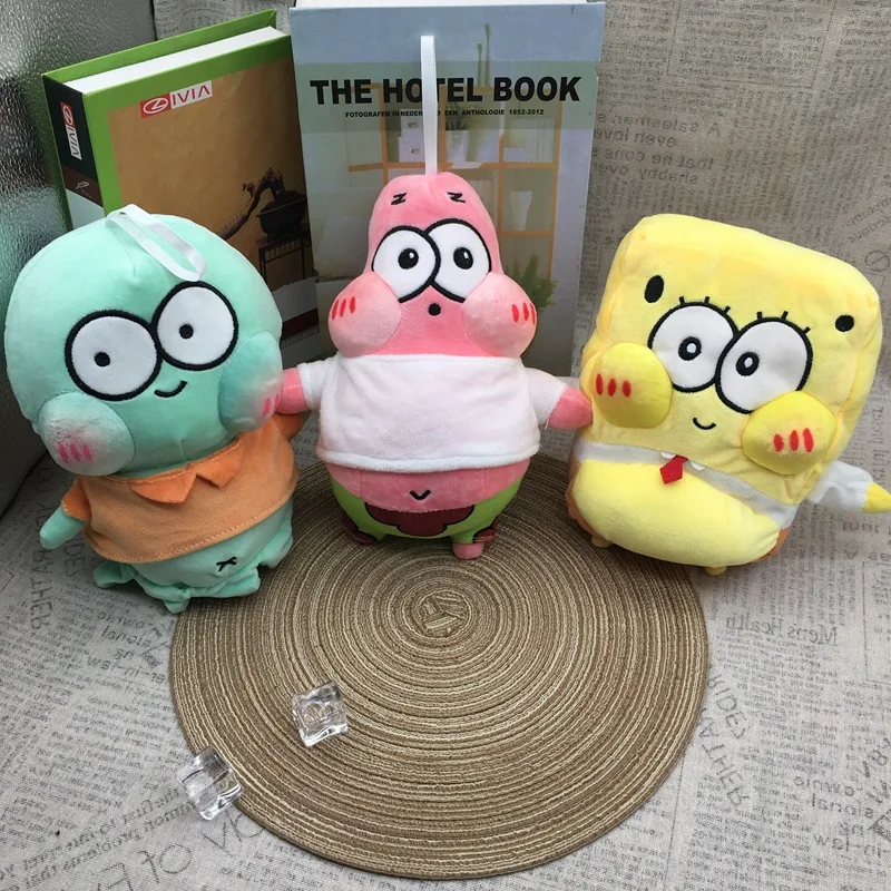 High Quality Cartoon Funny Sponge Patrick Squidward Stuffed Animal Toys Soft Cotton Plush Doll Exquisite Birthday Gifts For Kid
