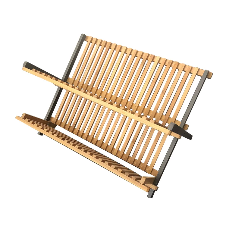 Kitchen Bamboo Folding Cutlery Drainer/Dish Drying Rack