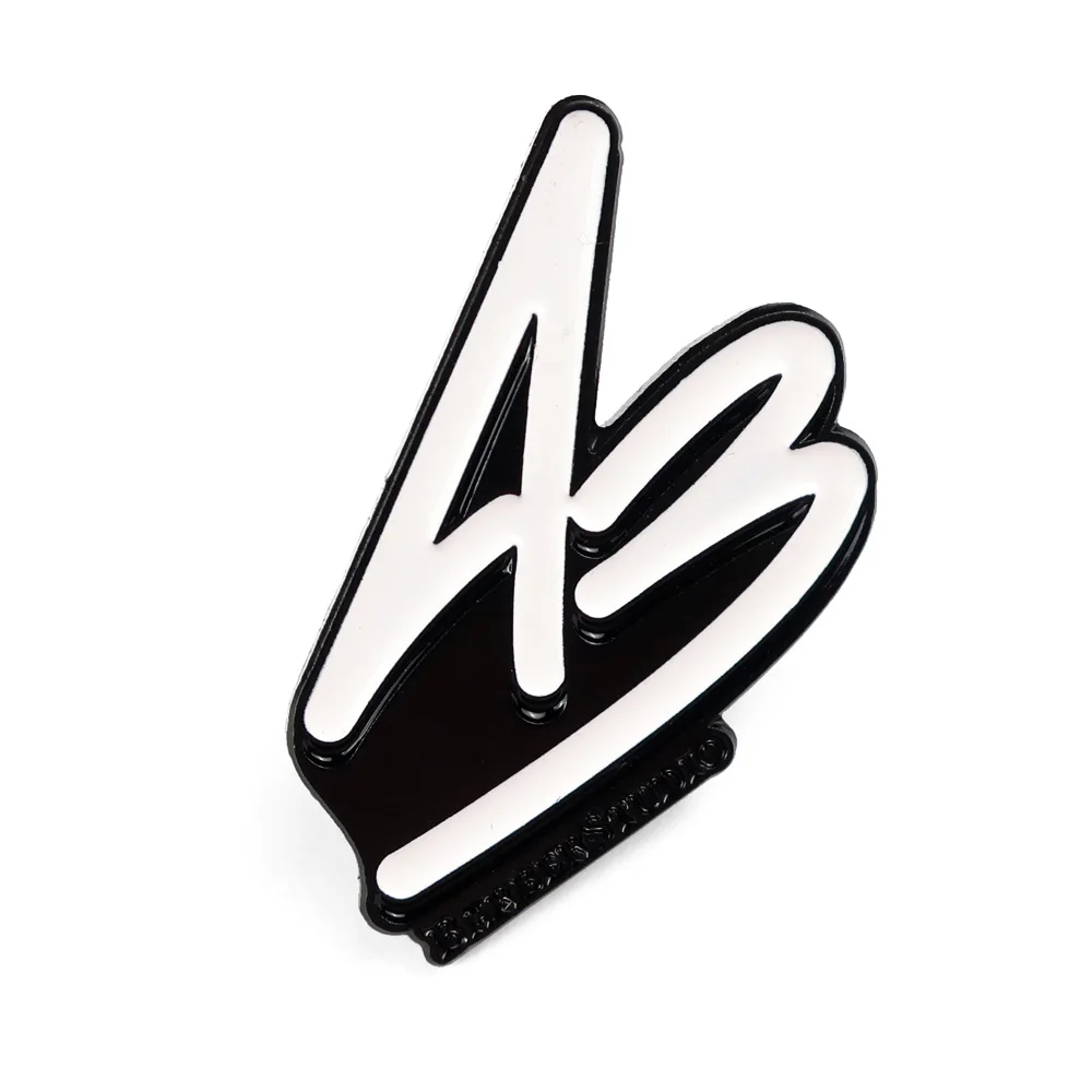 Promotional gifts Irregular lapel positive dye white Metal Crafts letter messages enamel pin badges uk